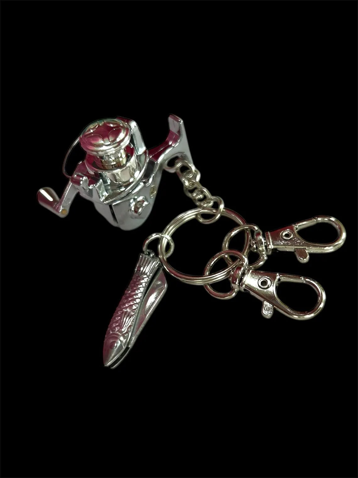 Spinning Reel and Mini Fish Knife Keychain