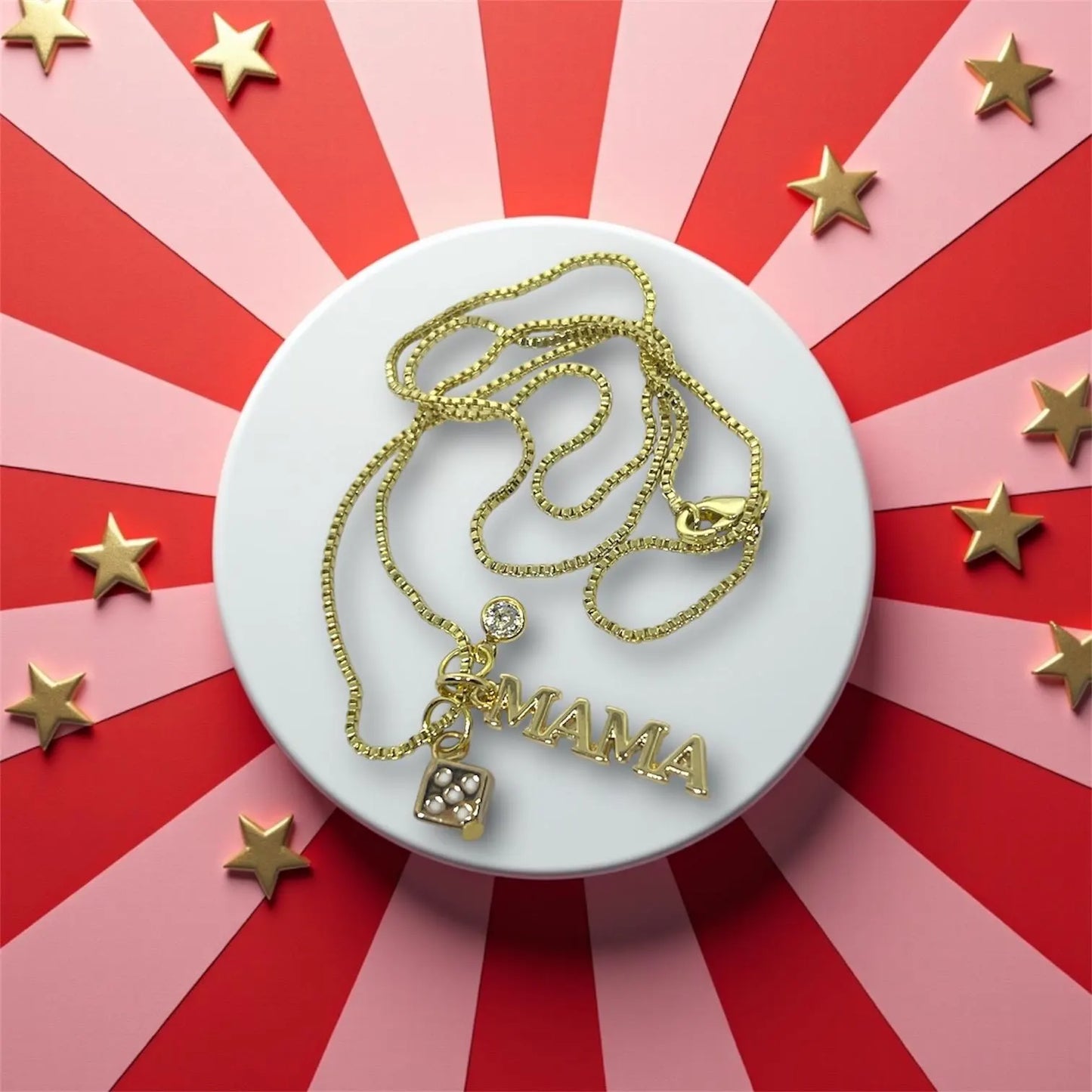 14K Gold “Lucky Mama” Charm Necklace